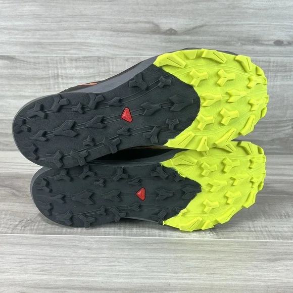 Salomon Thundercross Men's Sz 11.5 Trail Running Shoe Black Yellow Orange 472954 - Picture 8 of 10